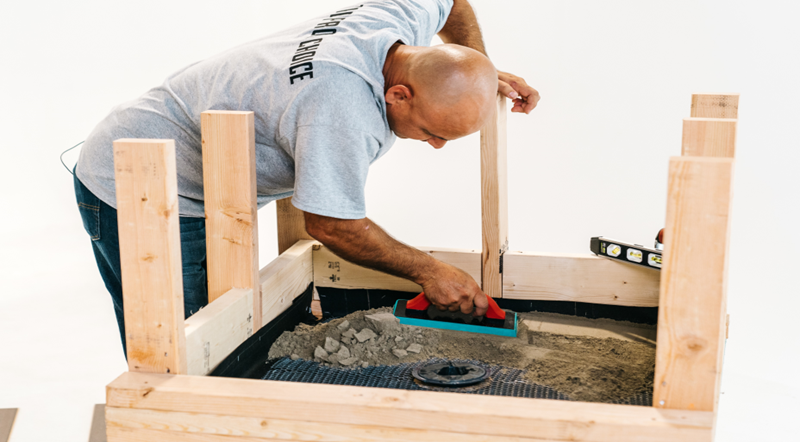 using level sakrete dry pack